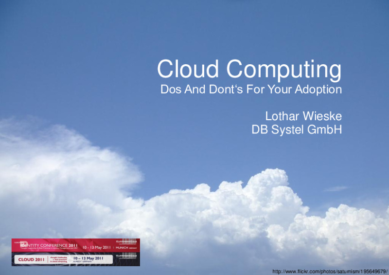 Cloud Computing - Dos and Don'ts For Your Adoption