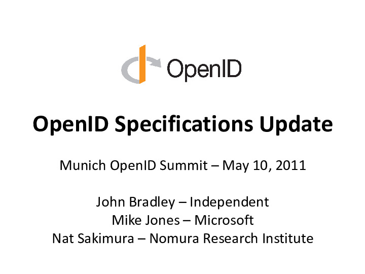 An Update and Overview of OpenID
