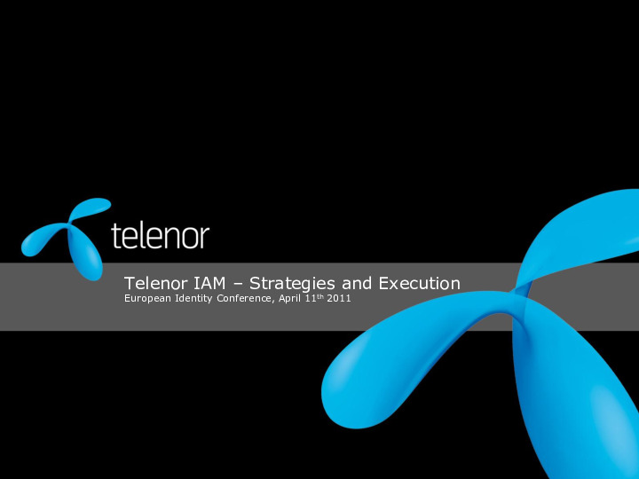 IAM in Telenor -- Strategies and Execution