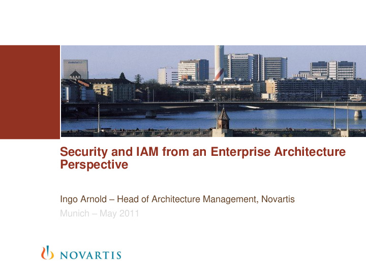 Security and IAM from an Enterprise Architecture Perspective