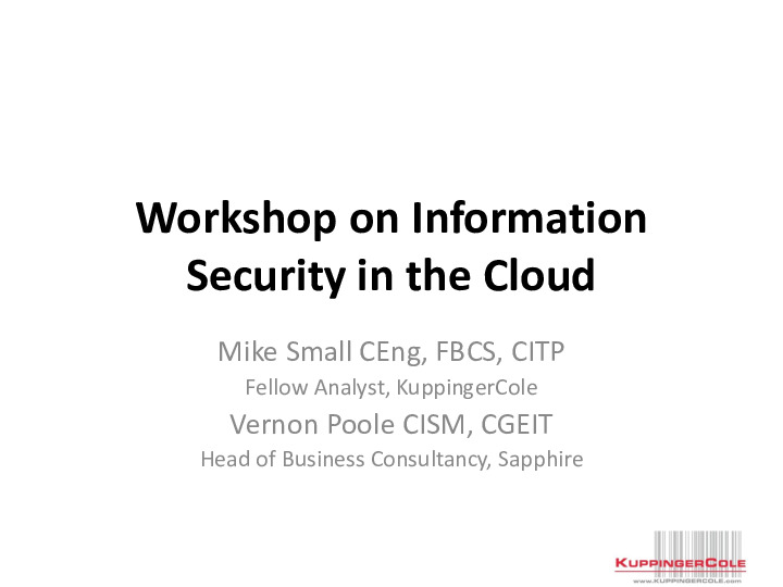 Information Security in the Cloud