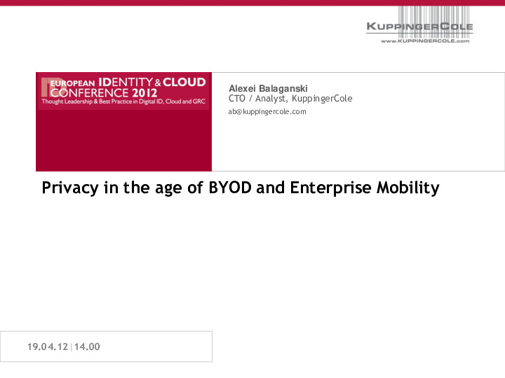 Privacy in the age of BYOD and Enterprise Mobility