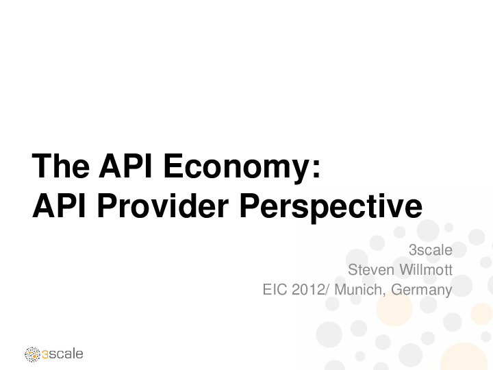 API Economy: The Provider View