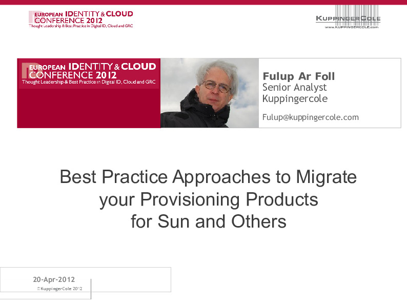 Migrating away from your Current Provisioning Product - Options and Challenges