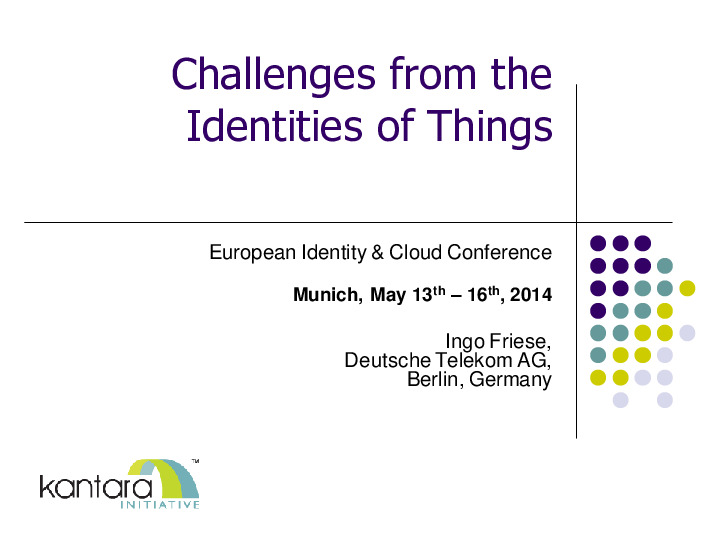 Challenges from the Identities of Things