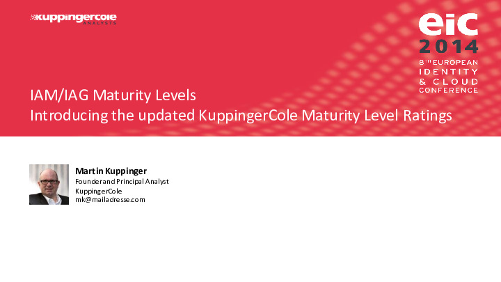 IAM/IAG Maturity Levels: Introducing the new KuppingerCole Maturity Level Ratings
