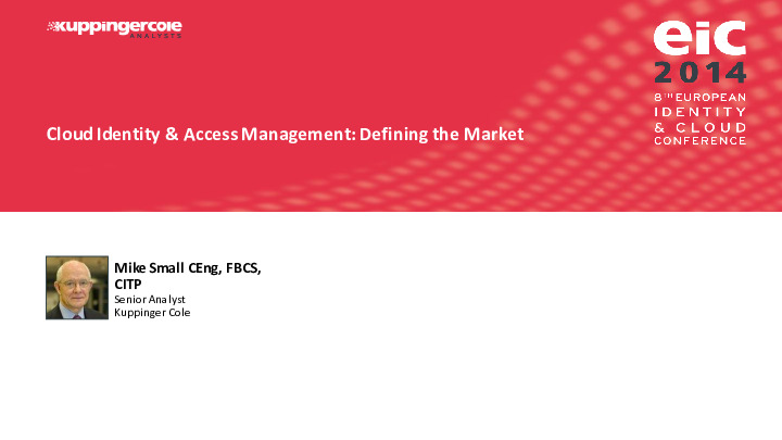 Cloud Identity & Access Management: Defining the Market