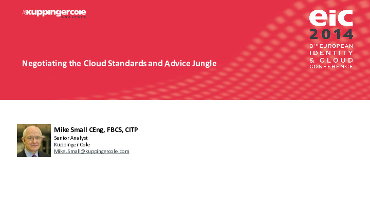 Negotiating the Cloud Standards and Advice Jungle