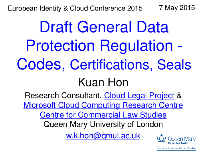 The Proposed New European Union Data Protection Regulation - Status and Implications