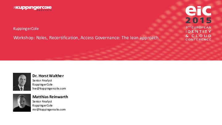 Roles, Recertification, Access Governance: The Lean Approach