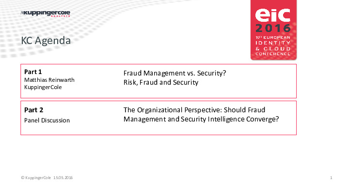 Fraud Management vs. Security? Risk, Fraud, and Security!
