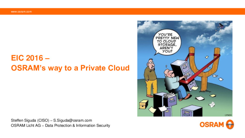Best Practice: OSRAM’s way to a Private Cloud