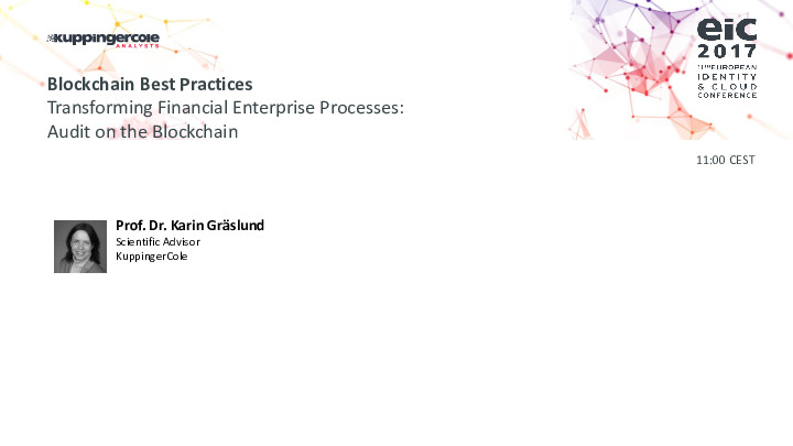 Transforming Financial Enterprise Processes: Audit on the Blockchain