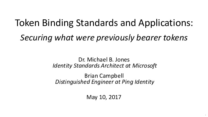 Token Binding Standards and Applications