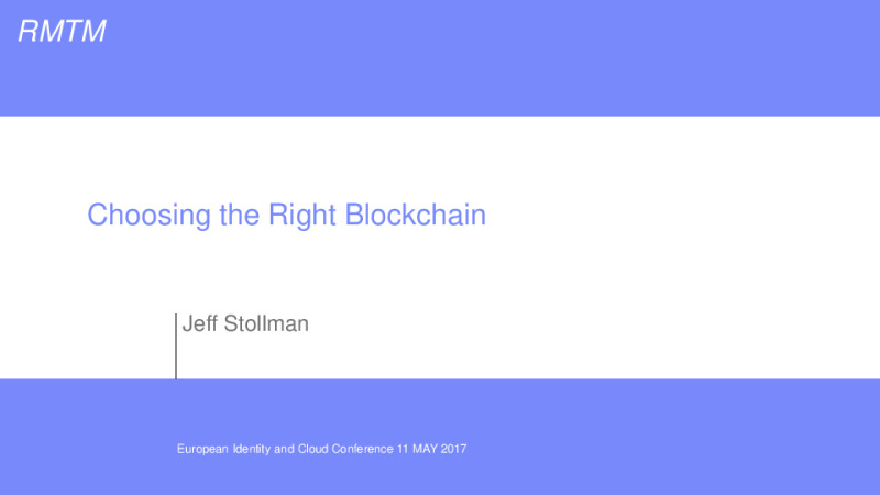 Choosing the Right Blockchain
