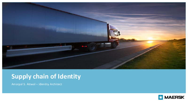 The Supply Chain of Identity in Transport and Logistics
