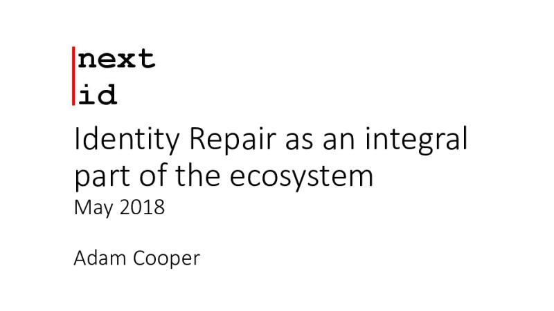 Identity Repair as an Integral Part of the Ecosystem
