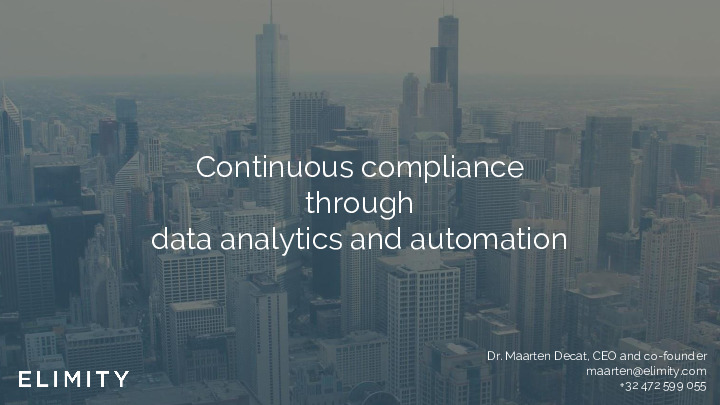 Continuous Compliance Through Data Analytics and Automation