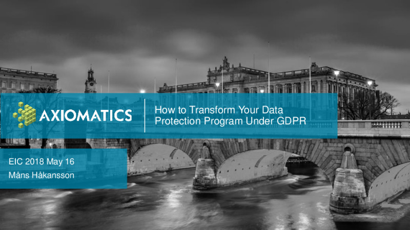 How to Transform Your Data Protection Program Under GDPR