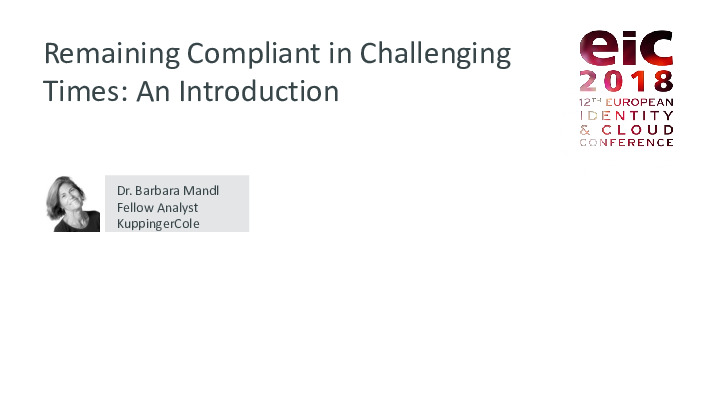 Remaining Compliant in Challenging Times: An Introduction