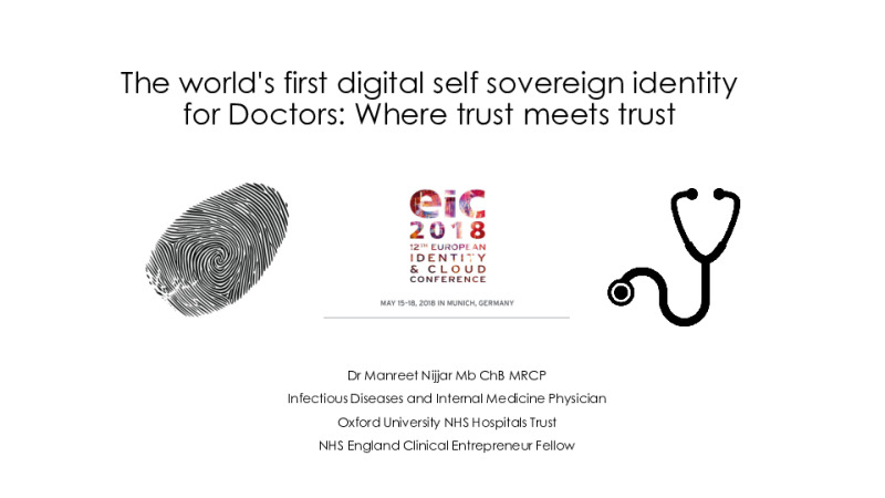 The World's First Digital Self Sovereign Identity for Doctors: Where Trust Meets Trust.