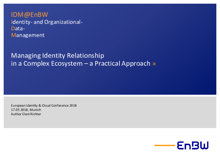 Managing Identity Relationships in Complex Ecosystems - a Practical Approach