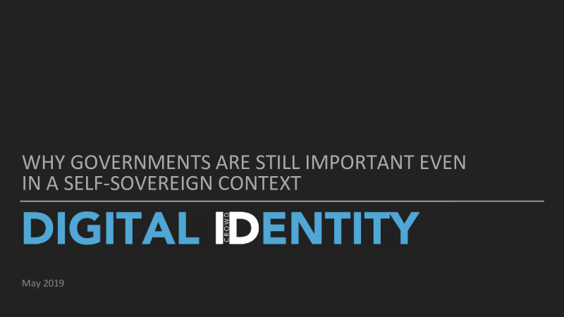 Why Governments are Still Important Even in a Self-Sovereign Context