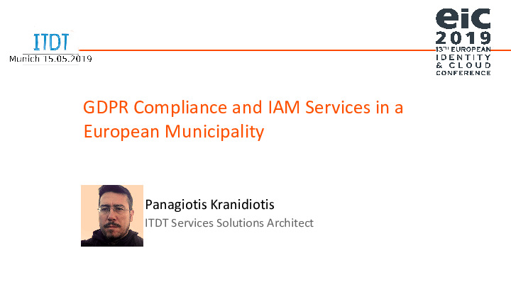 GDPR Compliance and IAM Services in a European Municipality