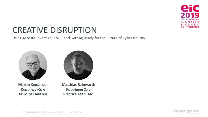 Creative Disruption: Using AI to Re-Invent Your SOC and Getting Ready for the Future of Cybersecurity