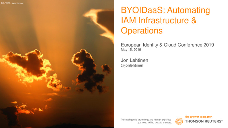 BYOIDaaS: Automating IAM Infrastructure & Operations