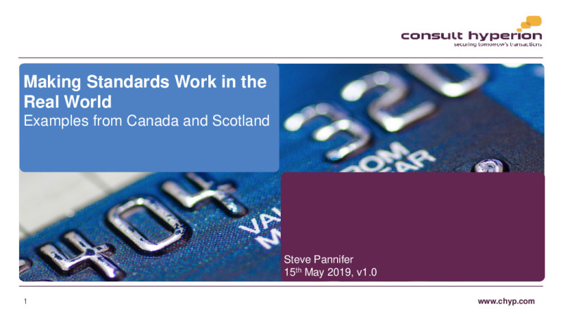 Making Standards Work in the Real World – Examples from Canada and Scotland