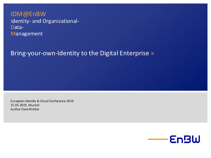 Bring-Your-Own-Identity to the Digital Enterprise
