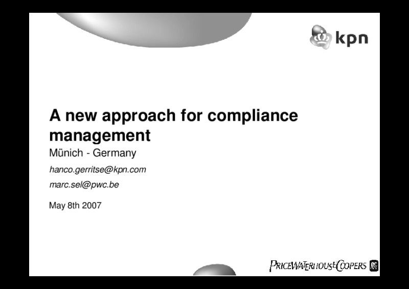 A new Approach for Compliance Management