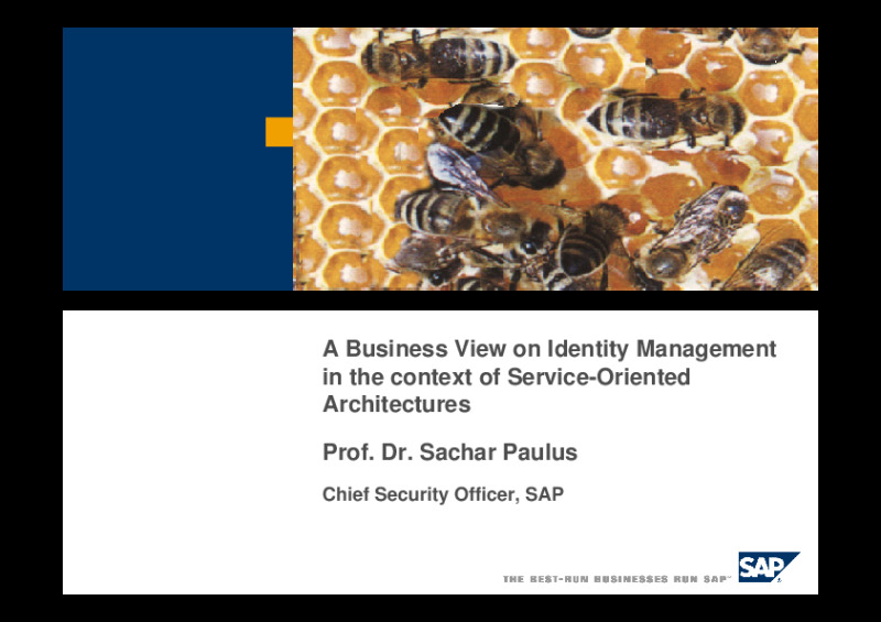 A Business View on Identity Management in the context of Service-Oriented Architectures