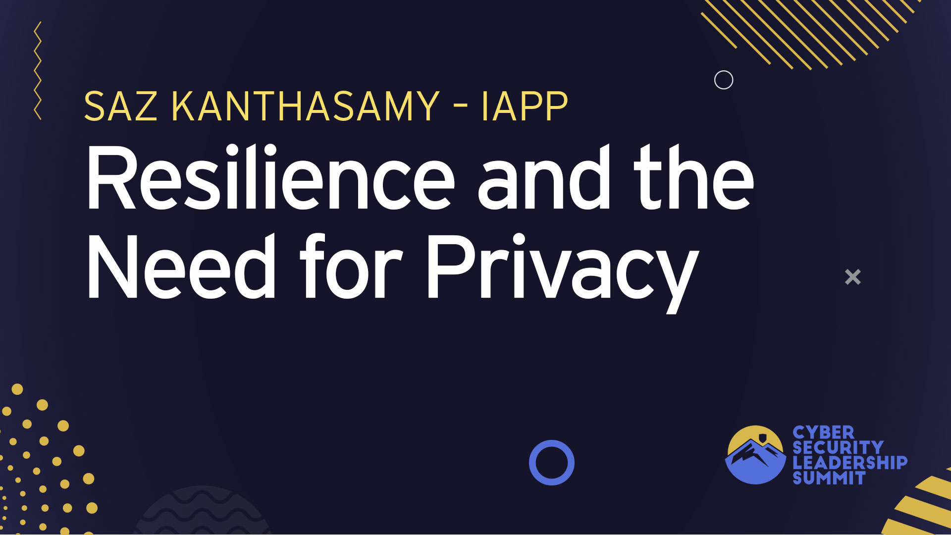 Resilience and the Need for Privacy