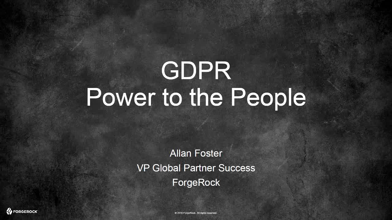 Allan Foster - Power to the People: Privacy, Trust and Data