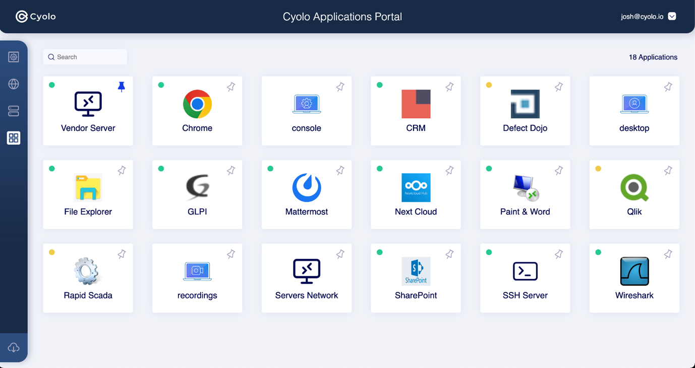 Figure 3: Cyolo Application Portal (used with permission)