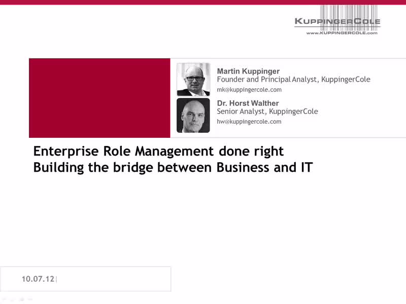 Enterprise Role Management Done Right: Building the Bridge Between Business and IT